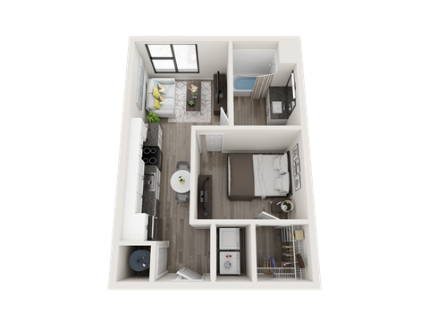 Efficient one-bedroom apartment with side-by-side  at Link Apartments® Montford, Charlotte, NC